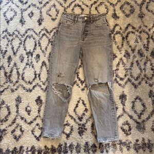 Zara Gray Skinny Leg Jeans with Distressed Detail women’s size 2